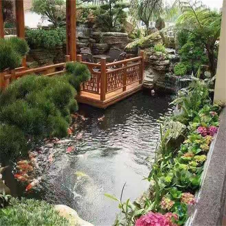 南岳大型庭院假山鱼池景观设计